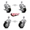 Service Caster 3 Inch Black Polyurethane Wheel Swivel 1/2 Inch Threaded Stem Caster Brakes, 2PK SCC-TS20S314-PPUB-BLK-TLB-121315-2S2 - alternate 5